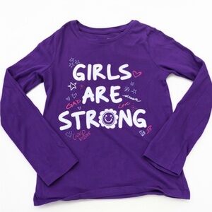 GAP Purple 'Girls Are Strong' Long Sleeve Graphic Tee
